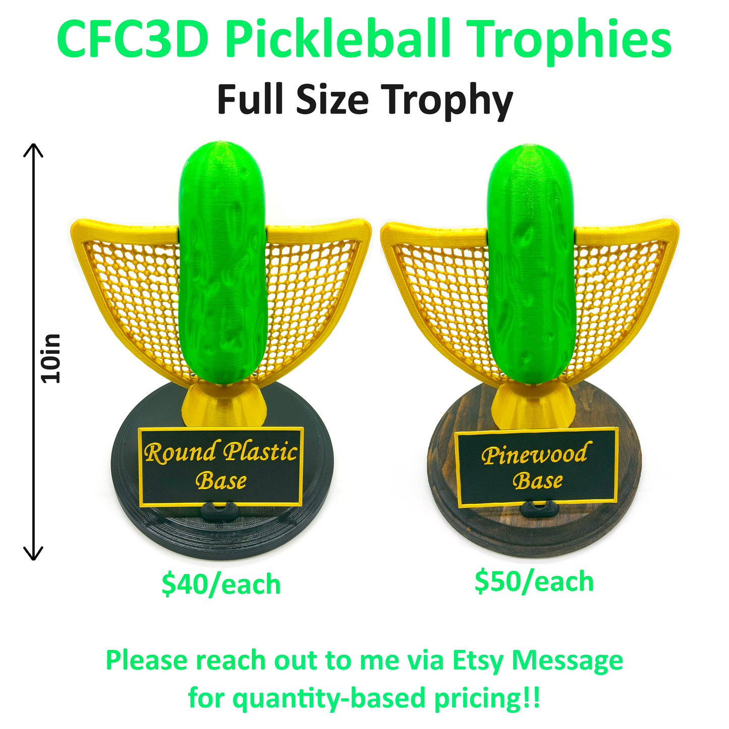 Custom 3D Printed Pickleball Trophies