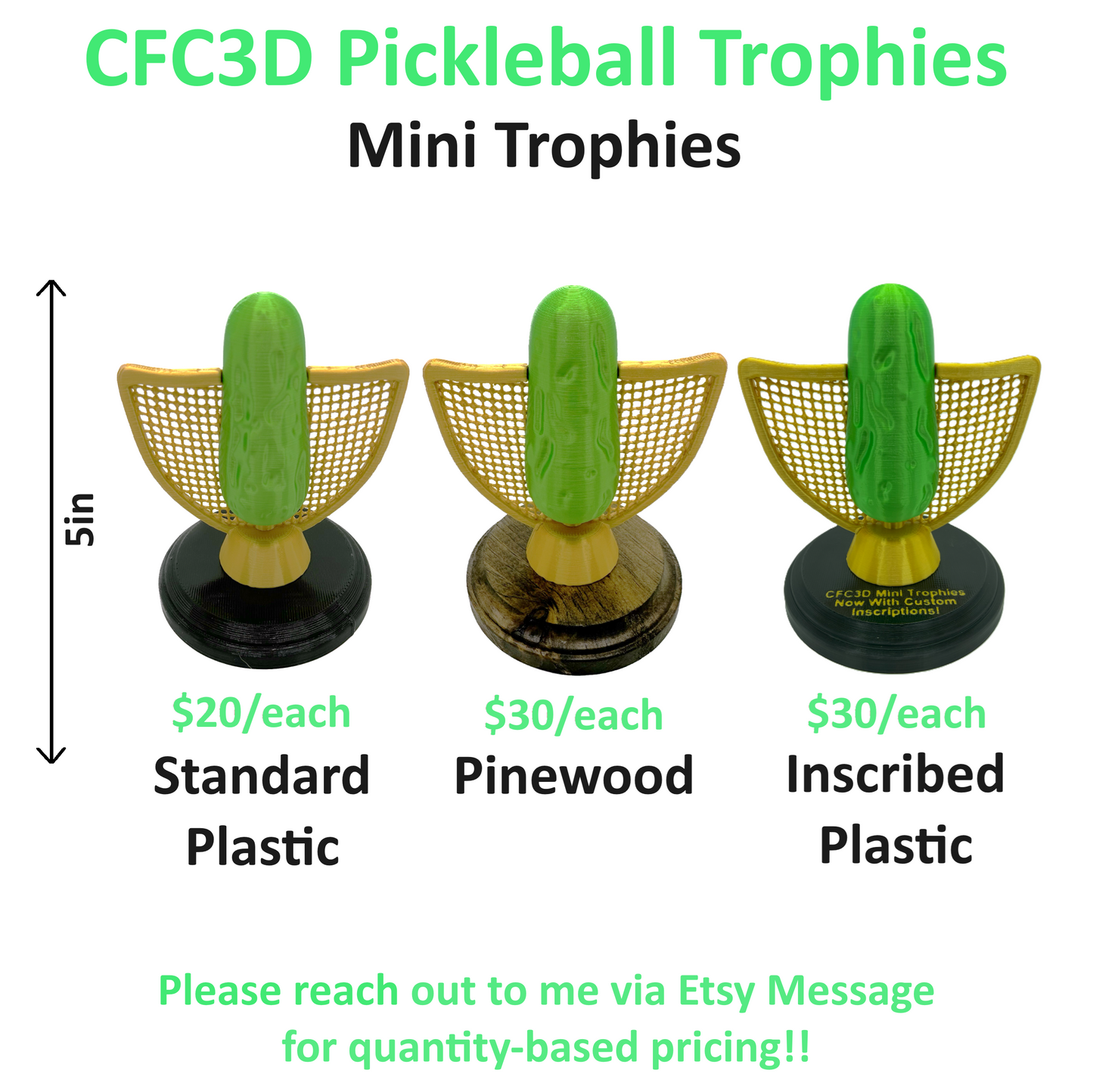 Custom 3D Printed Pickleball Trophies